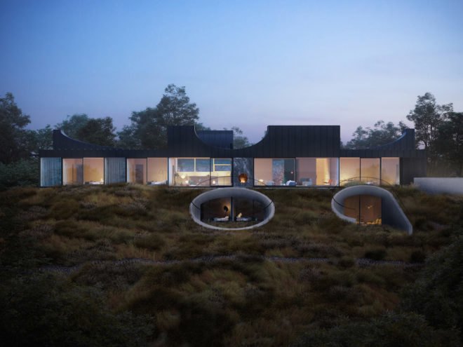 House of Horns, House of Horns Los Altos, House of Horns by WOJR, sculptural architecture in Silicon Valley, minimalist and sculptural residence in Los Altos,