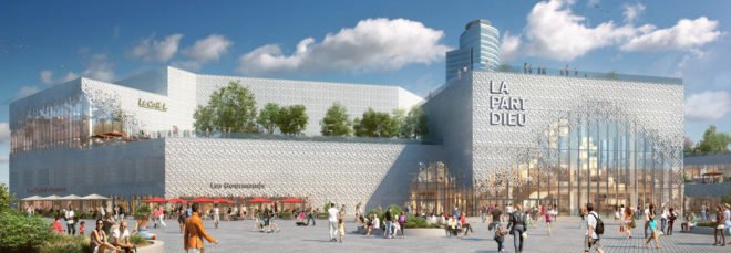 Lyon Part-Dieu by MVRDV, Lyon Part-Dieu redesign, Lyon Part-Dieu construction, Lyon Part-Dieu in France, pixelated facade architecture, depolluting concrete coating, renovated shopping center urban experience