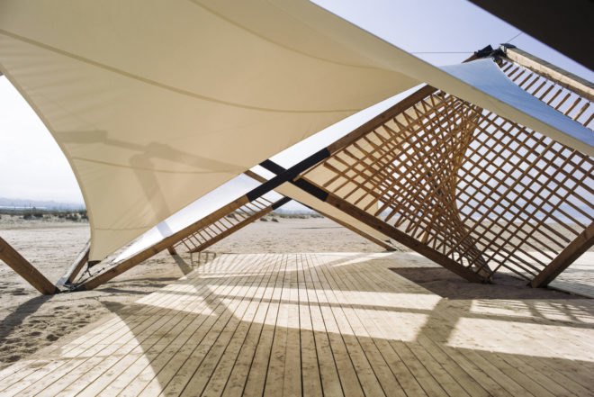 Di-Lab - American University of Beirut, Tyre Nature Reserve Hub, MARAH pavilion, beach pavilion, temporary pavilion, Lebanon, temporary installation, Tyre Coast Nature Reserve, green architecture, marine biodiversity, lightweight structure