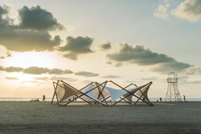 Di-Lab - American University of Beirut, Tyre Nature Reserve Hub, MARAH pavilion, beach pavilion, temporary pavilion, Lebanon, temporary installation, Tyre Coast Nature Reserve, green architecture, marine biodiversity, lightweight structure