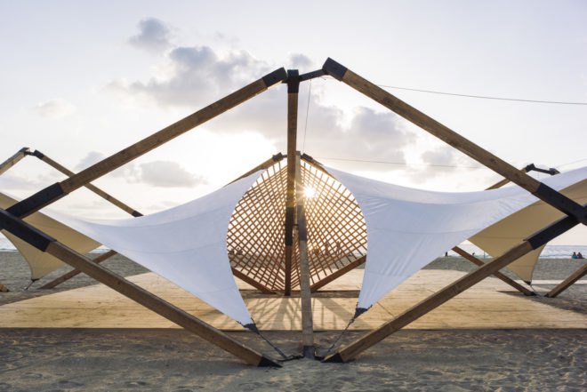 Di-Lab - American University of Beirut, Tyre Nature Reserve Hub, MARAH pavilion, beach pavilion, temporary pavilion, Lebanon, temporary installation, Tyre Coast Nature Reserve, green architecture, marine biodiversity, lightweight structure