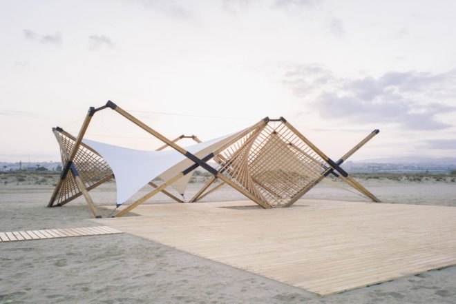 Di-Lab - American University of Beirut, Tyre Nature Reserve Hub, MARAH pavilion, beach pavilion, temporary pavilion, Lebanon, temporary installation, Tyre Coast Nature Reserve, green architecture, marine biodiversity, lightweight structure