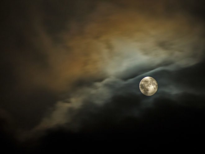 Moon, clouds, cloud, sky, night sky, space