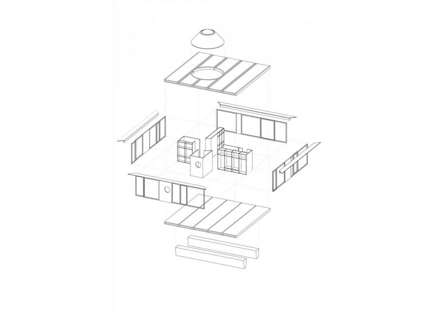 Movable House, Rahbaran Hürzeler Architekten, flexible spaces, modular house, modular design, prefab, green architecture, timber architecture, timber, Switzerland, concrete roof, cantilever, overhang