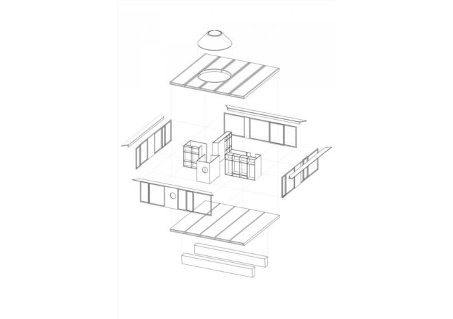 Movable House, Rahbaran Hürzeler Architekten, flexible spaces, modular house, modular design, prefab, green architecture, timber architecture, timber, Switzerland, concrete roof, cantilever, overhang