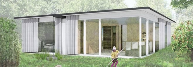 Movable House, Rahbaran Hürzeler Architekten, flexible spaces, modular house, modular design, prefab, green architecture, timber architecture, timber, Switzerland, concrete roof, cantilever, overhang