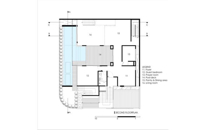 YN House, HYJA, swimming pool, Indonesia, natural ventilation, green architecture, wood grille, low maintenance, shading, green interior