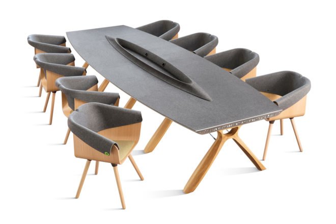 Plastic Whale Circular Furniture, Plastic Whale, LAMA Concept, Vepa, circular furniture, furniture, boardroom table, chairs