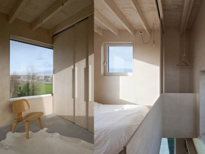 Slim Fit by Ana Rocha Architecture, Almere Port, Netherlands, Slim Fit in Almere Port, skinny tall architecture, skinny tall homes, skinny housing in Netherlands, birch plywood home
