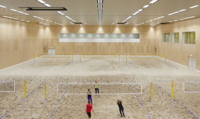 Sportcampus Zuiderpark, Sportcampus Zuiderpark by Faulkner Browns Architects, ecofriendly sports campus, ecofriendly sports park, Zuiderpark architecture, The Hague sustainable architecture, green roof solar powered sports facility