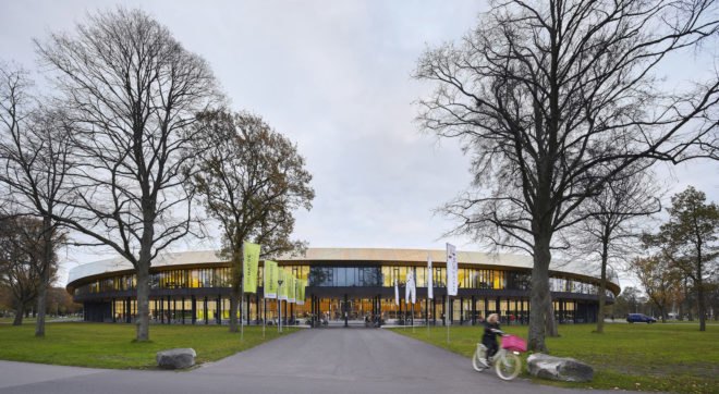 Sportcampus Zuiderpark, Sportcampus Zuiderpark by Faulkner Browns Architects, ecofriendly sports campus, ecofriendly sports park, Zuiderpark architecture, The Hague sustainable architecture, green roof solar powered sports facility