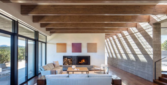 Sundial House by Specht Architects, Sundial House in Santa Fe, Specht Architects modernist residence, modernist architecture Santa Fe, board formed concrete homes