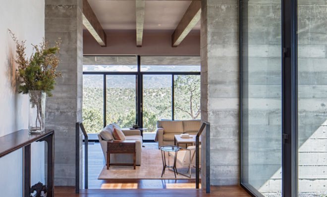 Sundial House by Specht Architects, Sundial House in Santa Fe, Specht Architects modernist residence, modernist architecture Santa Fe, board formed concrete homes