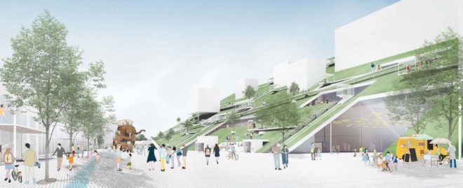 Taoyuan Museum of Art by Riken Yamamoto & Field Shop, Taoyuan Museum of Art, green roofed art museum, Taiwan art museum architecture, Taoyuan Museum of Art competition, Taoyuan Museum of Art HSR, The Hill Taoyuan Museum of Art, The Hill by Riken Yamamoto & Field Shop
