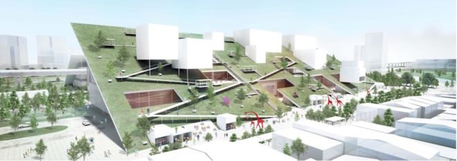 Taoyuan Museum of Art by Riken Yamamoto & Field Shop, Taoyuan Museum of Art, green roofed art museum, Taiwan art museum architecture, Taoyuan Museum of Art competition, Taoyuan Museum of Art HSR, The Hill Taoyuan Museum of Art, The Hill by Riken Yamamoto & Field Shop