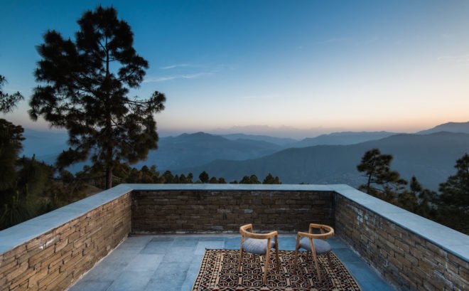 The Kumaon by Zowa Architects, The Kumaon in Uttarakhand, The Kumaon in India, The Kumaon hotel, Indian Himalayas rustic hotel, bamboo clad concrete buildings, bamboo clad hotels, rainwater harvesting hotel