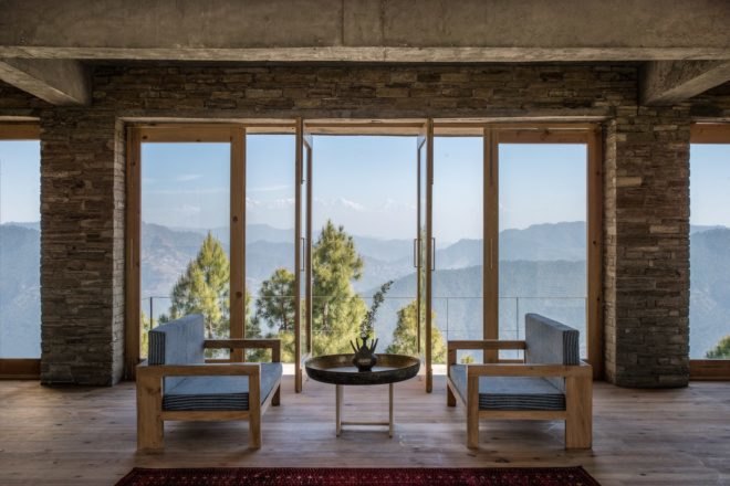 The Kumaon by Zowa Architects, The Kumaon in Uttarakhand, The Kumaon in India, The Kumaon hotel, Indian Himalayas rustic hotel, bamboo clad concrete buildings, bamboo clad hotels, rainwater harvesting hotel