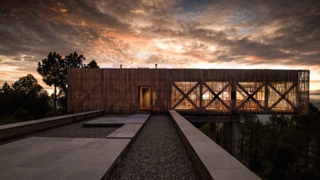 The Kumaon by Zowa Architects, The Kumaon in Uttarakhand, The Kumaon in India, The Kumaon hotel, Indian Himalayas rustic hotel, bamboo clad concrete buildings, bamboo clad hotels, rainwater harvesting hotel