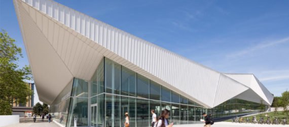 UBC Aquatic Center by MJMA, UBC Aquatic Center LEED Gold, LEED Gold aquatic center, LEED swimming center, University of British Columbia aquatics center, sustainable swimming facility, sustainable water reuse for pools, rainwater collection ad reuse for aquatics center