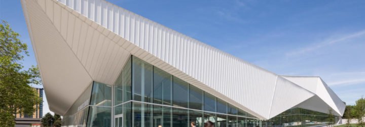 UBC Aquatic Center by MJMA, UBC Aquatic Center LEED Gold, LEED Gold aquatic center, LEED swimming center, University of British Columbia aquatics center, sustainable swimming facility, sustainable water reuse for pools, rainwater collection ad reuse for aquatics center