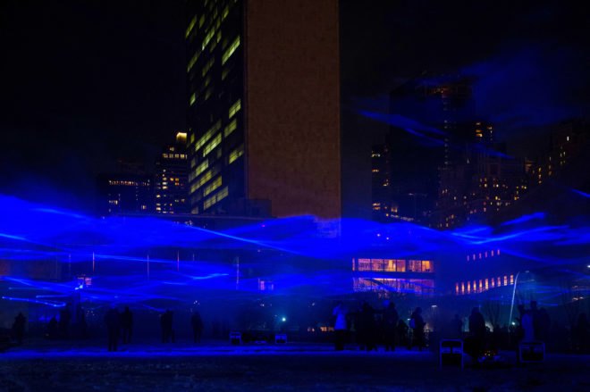 Waterlicht, Waterlicht New York, Studio Roosegaarde, United Nations Headquarters, United Nations, New York City, light, art