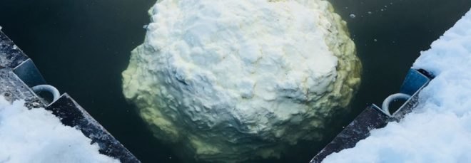 Fatberg, fatberg in water, floating fatberg