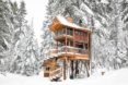 Montana Treehouse Retreat, treehouse, Montana, spiral staircase, green architecture, wooden deck, outdoor lifestyle, Douglas Firs, timber, timber architecture, retreat