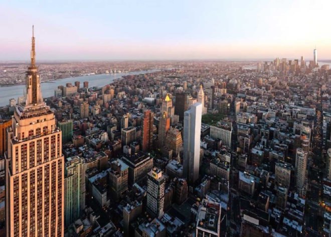29th and 5th by BIG, 29th and 5th skyscraper, 3 West 29th St Manhattan, 2 West 29th Street skyscraper, LEED office skyscraper, LEED skyscrapers in NYC, glass curtain wall architecture New York City,