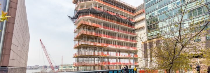 The recently topped out building.