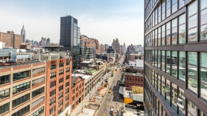 Image from the building, views of the city streets and buildings.