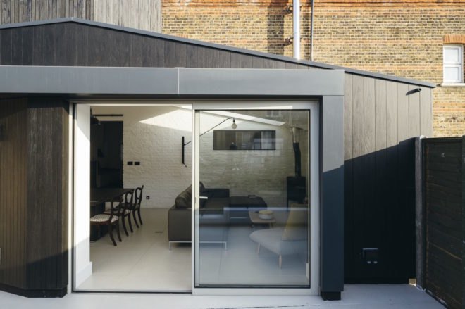 Sliding door of the extension