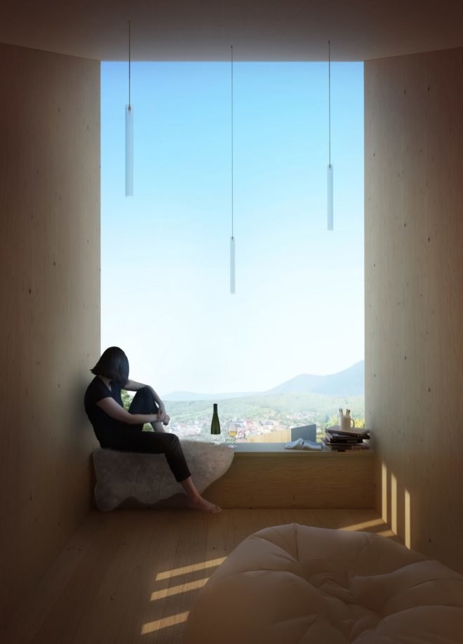 Breitenbach landscape hotel by Reiulf Ramstad Arkitekter, Breitenbach landscape hotel, Breitenbach hotel, Breitenbach cabin hotel, green roofed cabin hotel, Reiulf Ramstad Arkitekter hotel design, recycled timber cabin,