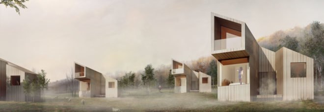 Breitenbach landscape hotel by Reiulf Ramstad Arkitekter, Breitenbach landscape hotel, Breitenbach hotel, Breitenbach cabin hotel, green roofed cabin hotel, Reiulf Ramstad Arkitekter hotel design, recycled timber cabin,