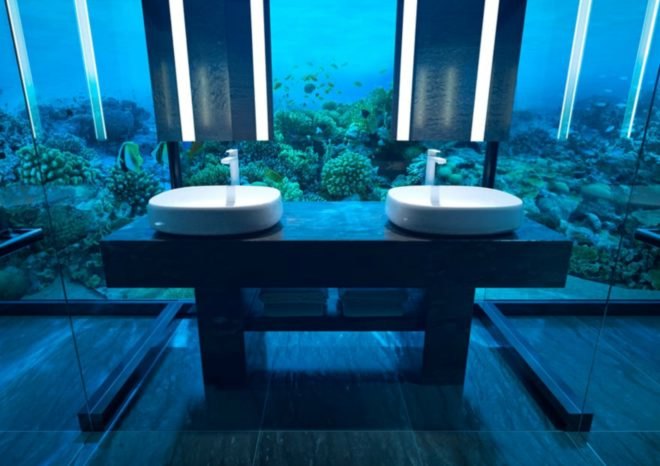 Conrad Maldives Rangali Island, underwater hotel room, underwater dining room