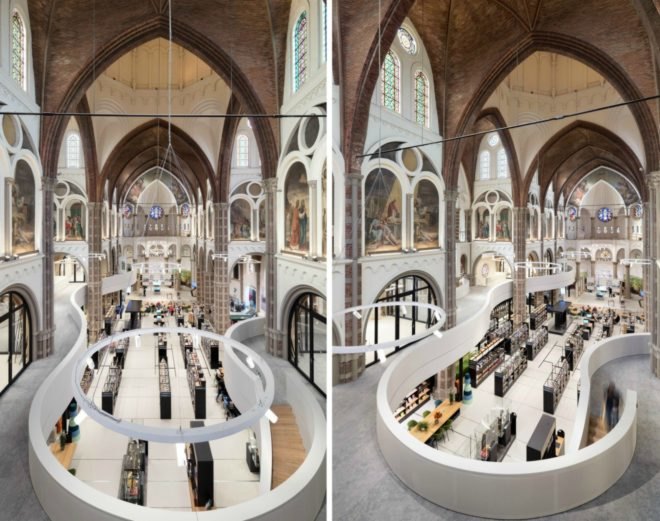 Molenaar & Bol & van Dillen Architects, De Petrus, church renovation, church library, library, books