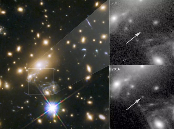 Icarus star, Icarus blue supergiant, Hubble Space Telescope, NASA, most distant star ever seen, most distant star identified, space, science, space telescope, distant stars, Icarus supergiant, gravitational lensing, Alex Filippenko, University of California Berkeley, galaxies