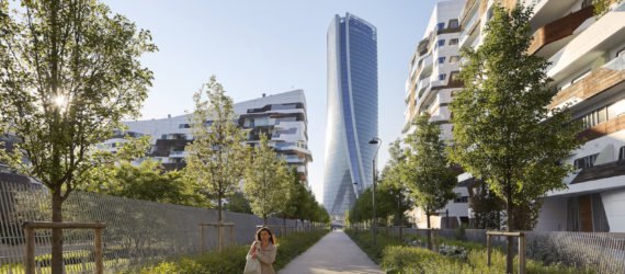 View from park Generali Tower by Zaha Hadid Architects