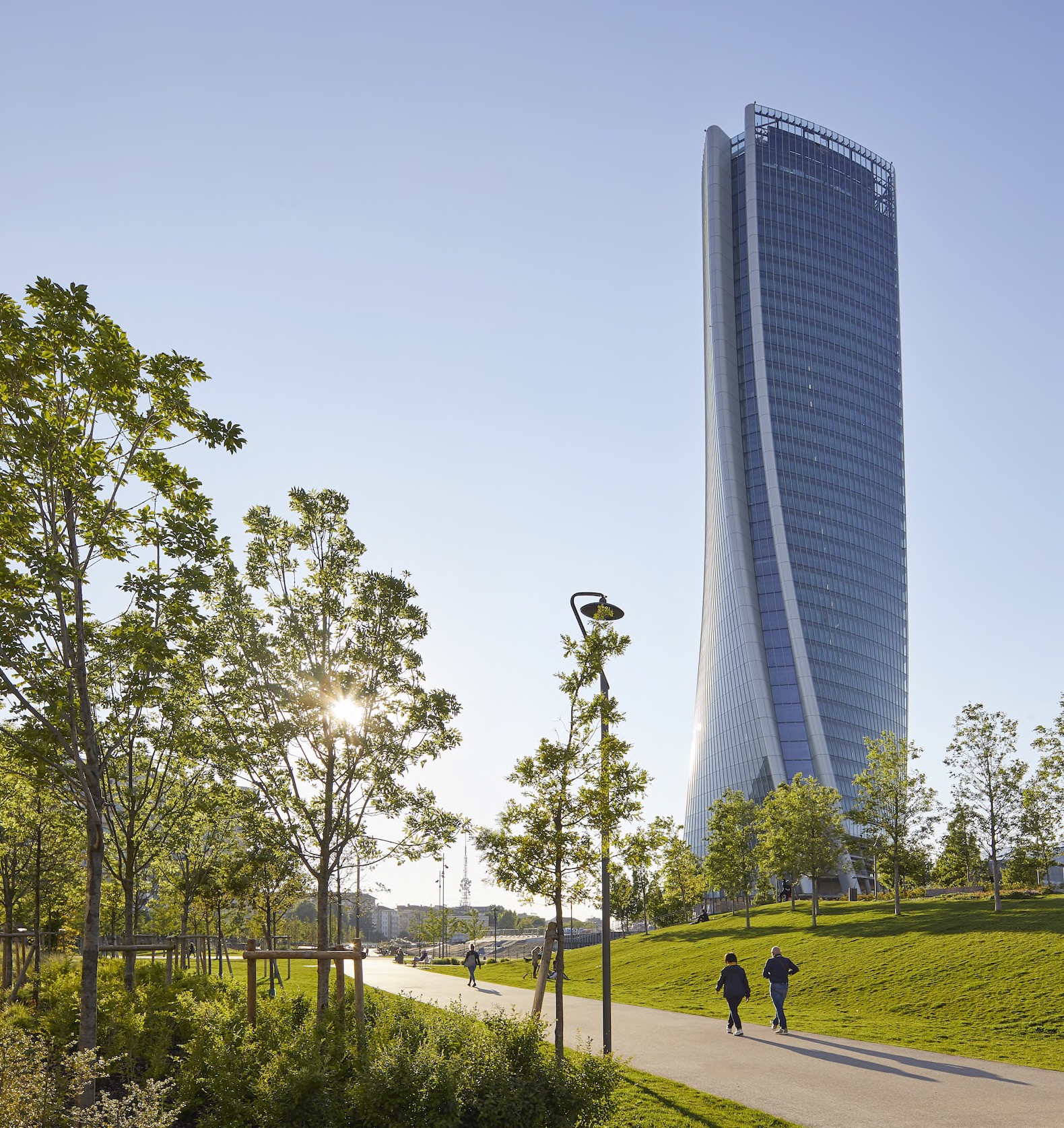 Sculptural tower view Generali Tower by Zaha Hadid Architects