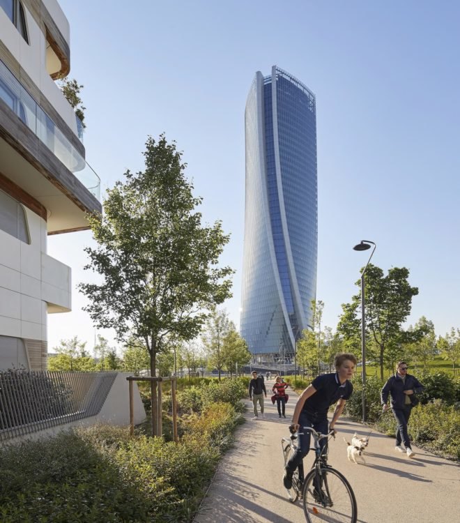 Tower sits at the convergence of axes Generali Tower by Zaha Hadid Architects