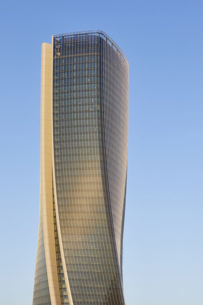 Sun-deflecting louvers Generali Tower by Zaha Hadid Architects