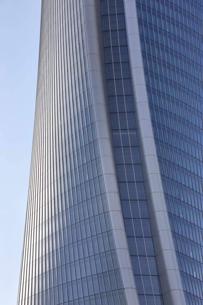 Facade close up Generali Tower by Zaha Hadid Architects