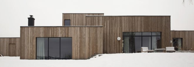 Gjøvik House by Norm Architects, Norway hygge architecture, hygge house architecture, Gjøvik House, timber-clad Norway modern architecture, natural material palette hygge