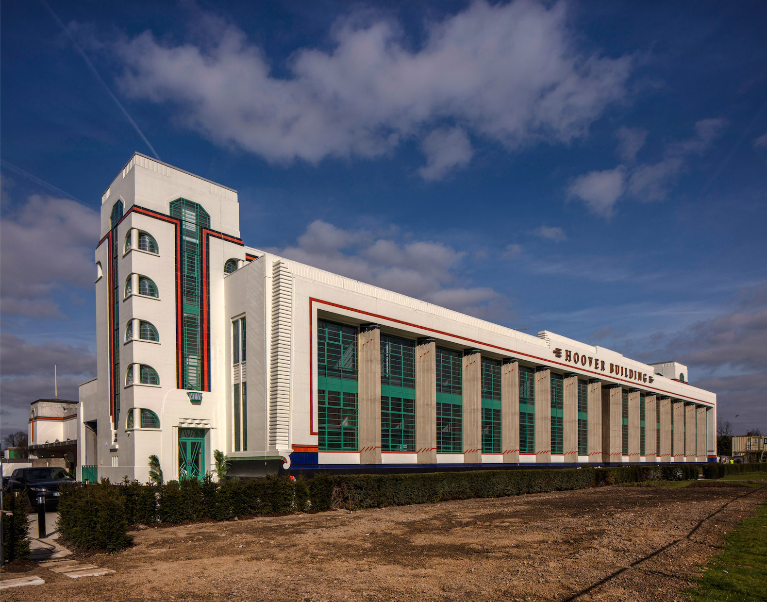 Art Deco Hoover Building, Hoover Building apartments, Hoover Building renovation by Interrobang, Hoover Building adaptive reuse, art deco adaptive reuse, art deco renovated apartments, prefabricated timber trusses maximizing space, terrazzo art deco