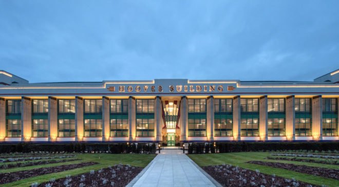 Art Deco Hoover Building, Hoover Building apartments, Hoover Building renovation by Interrobang, Hoover Building adaptive reuse, art deco adaptive reuse, art deco renovated apartments, prefabricated timber trusses maximizing space, terrazzo art deco