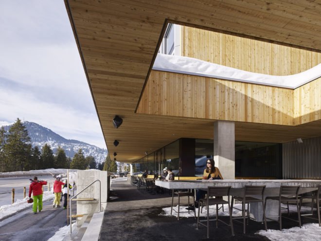 Hotel Revier by Carlos Martinez Architekten, prefab hotel, prefab Switzerland hotel, prefabricated hotel rooms, modular hotel design, modular hotel rooms, Hotel Revier, Hotel Revier architecture, Lenzerheide hotel