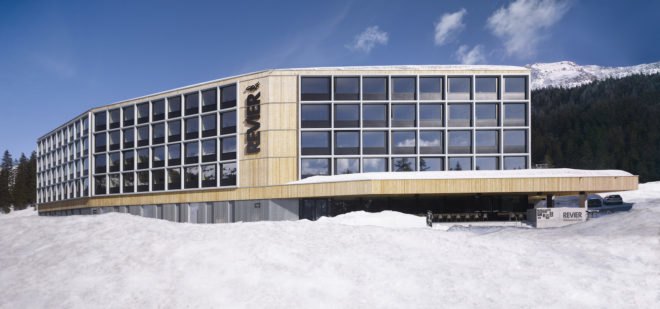 Hotel Revier by Carlos Martinez Architekten, prefab hotel, prefab Switzerland hotel, prefabricated hotel rooms, modular hotel design, modular hotel rooms, Hotel Revier, Hotel Revier architecture, Lenzerheide hotel