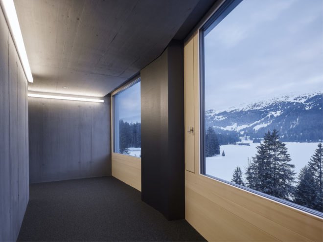 Hotel Revier by Carlos Martinez Architekten, prefab hotel, prefab Switzerland hotel, prefabricated hotel rooms, modular hotel design, modular hotel rooms, Hotel Revier, Hotel Revier architecture, Lenzerheide hotel