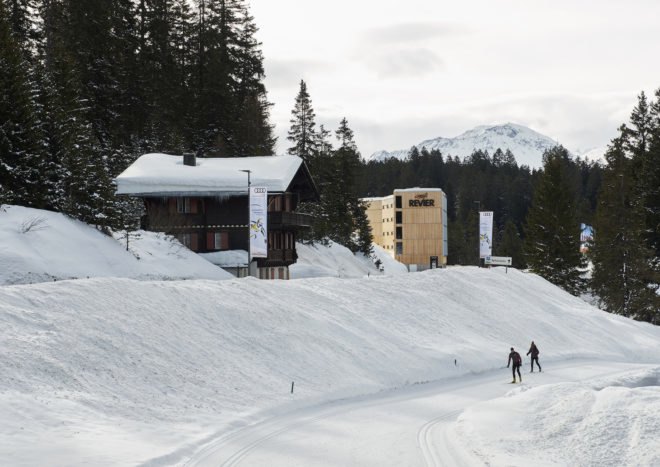 Hotel Revier by Carlos Martinez Architekten, prefab hotel, prefab Switzerland hotel, prefabricated hotel rooms, modular hotel design, modular hotel rooms, Hotel Revier, Hotel Revier architecture, Lenzerheide hotel