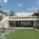 The inside of the home is open, leading directly to the gardens outside.