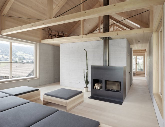 Höller House by Innauer-Matt Architekten, Bregenzerwald contemporary architecture, minimalist Austrian architecture, timber contemporary architecture in Austria, Höller House in Austria, wraparound covered terraces, homes with a concrete core